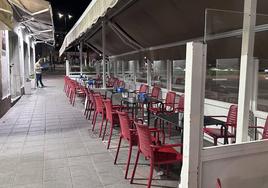 Terraza de un establecimiento hostelero de Coria.