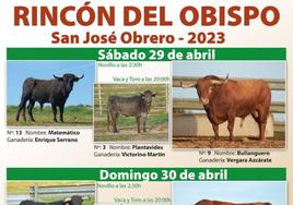 Cartel anunciador de las fiestas taurinas.