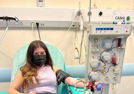 Una de las convocadas durante la donación.