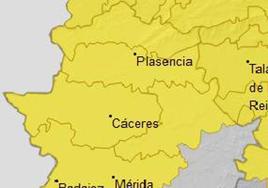 Mapa de alerta amarilla.