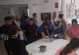 Con las manos en la masa.