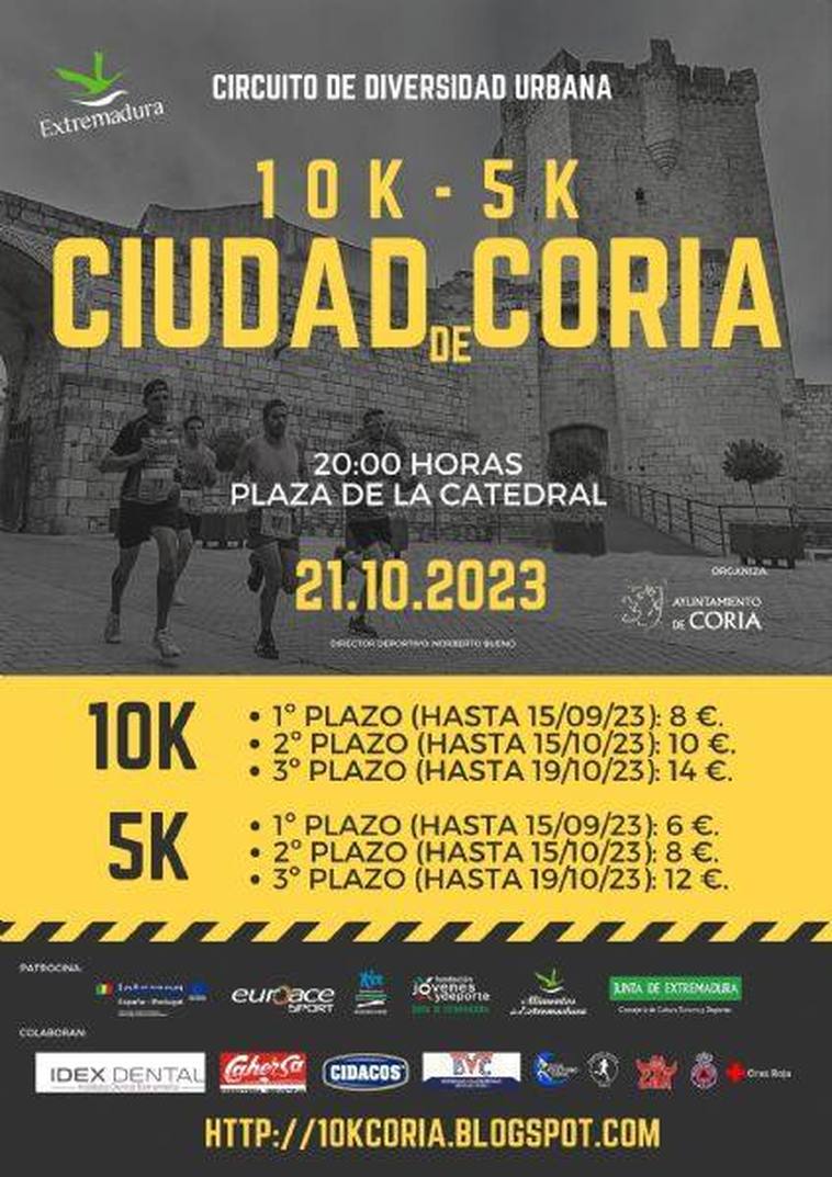 Hoy finaliza el primer plazo para inscribirse en la 10K y 5K «Ciudad de Coria»