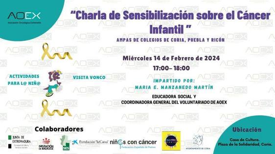 Coria conmemora el Día Internacional del Cáncer Infantil con la compañía de Vonco y una charla de sensibilización