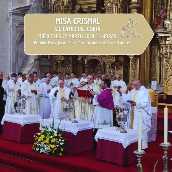 Miércoles Santo se celebrará la Misa Crismal en Coria