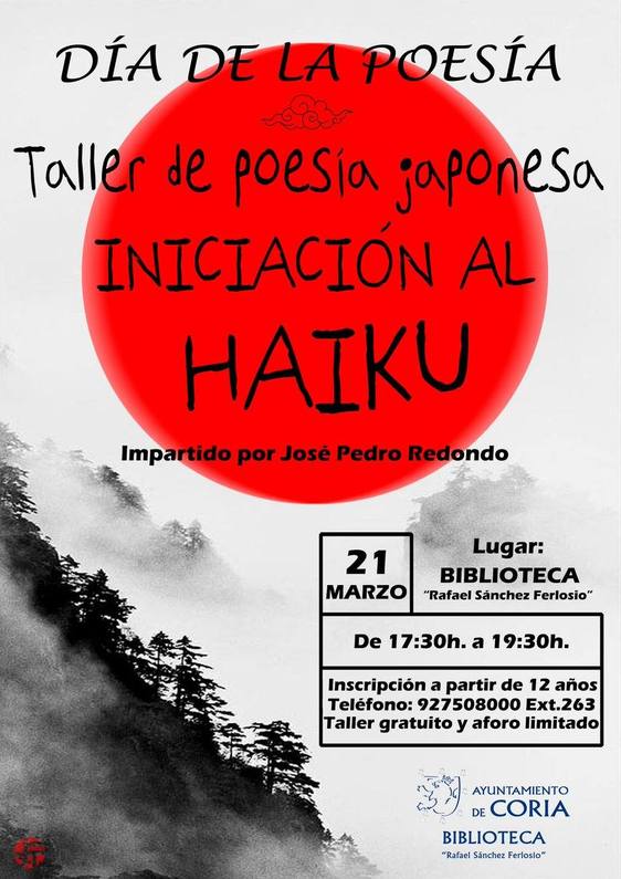 Esta tarde taller de poesía japonesa impartido por José Pedro Redondo