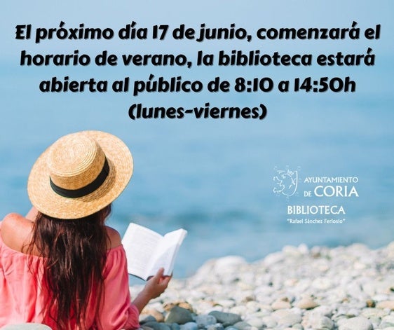 La biblioteca de Coria adapta su horario a verano