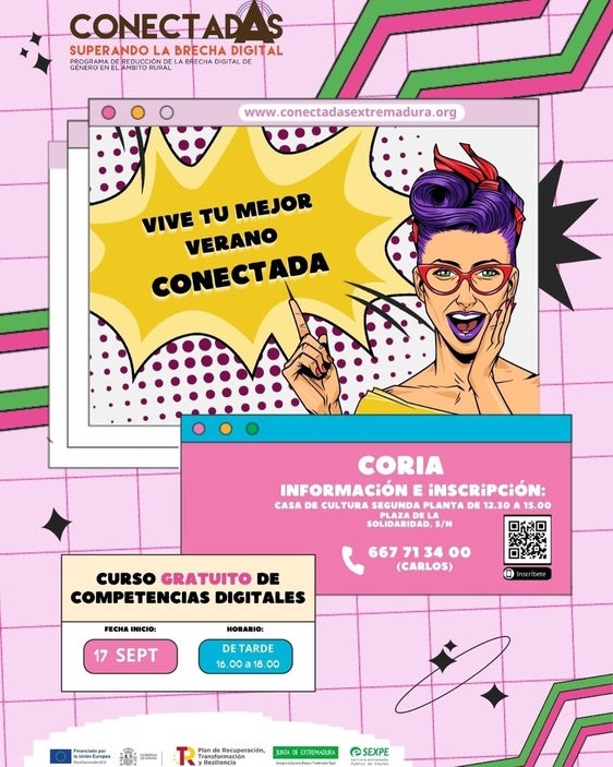 Abierto el plazo para el curso «CONECTADAS» en Coria: competencias digitales para mujeres