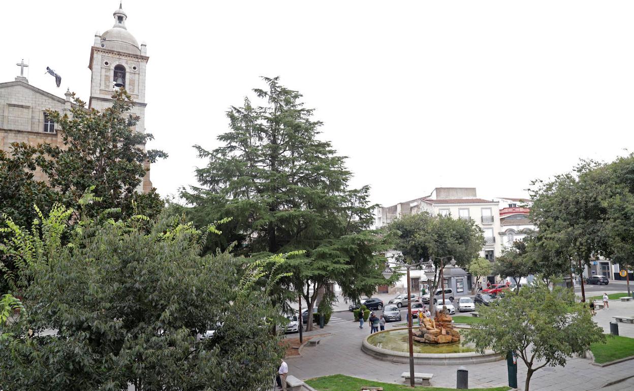 Estado actual de la plaza de España de Don Benito desde el Ayuntamiento. 