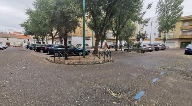 Estado actual de la plaza de Berlín de Don Benito. 
