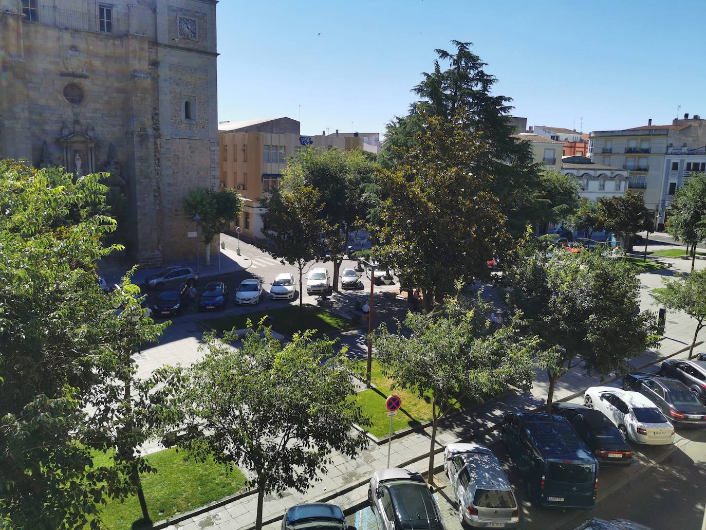 Estado actual de la plaza de España de Don Benito. 