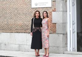 La Reina Letizia junto a Rania de Jordania.