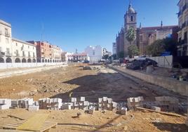 Estado actual de las obras en la plaza de España este 24 de julio.