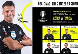 Gil Manzano debuta hoy en la Eurocopa con el Austria- Francia