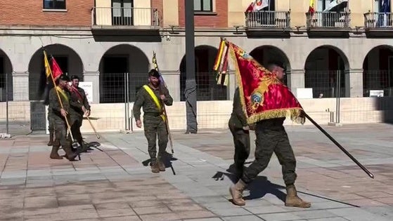 La plaza de España de Don Benito, preparada para la jura de bandera de personal civil