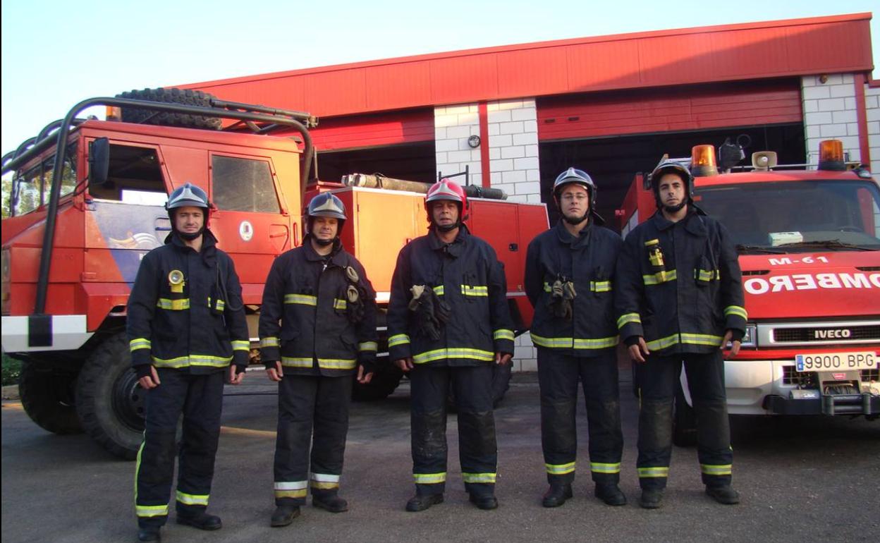 Efectivos del Cuerpo de Bomberos de Fregenal.