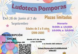 Los pequeños de Fregenal podrán disfrutar de la Ludoteca Pómporas