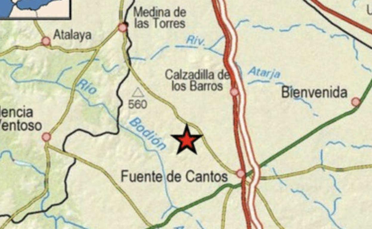 Imagen de IGN con epicentro del temblor 