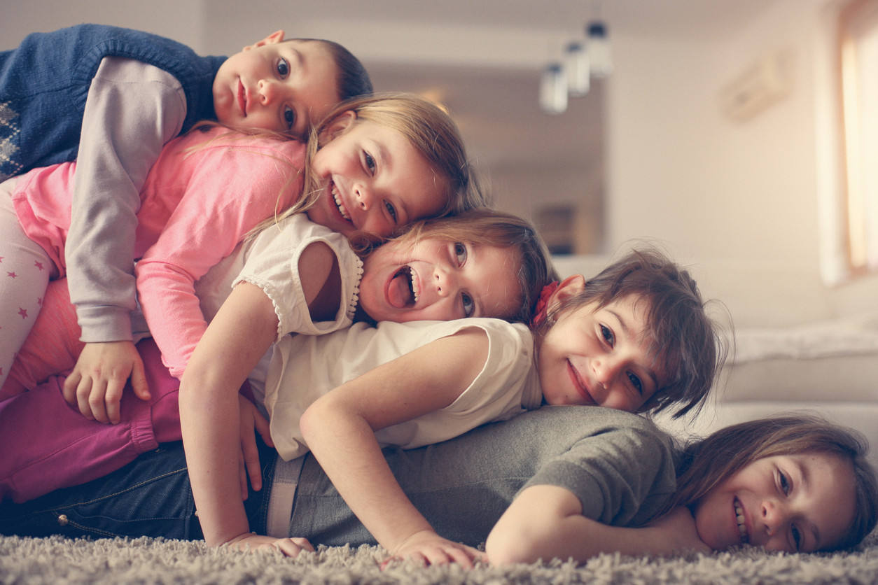 Foto de familia numerosa.