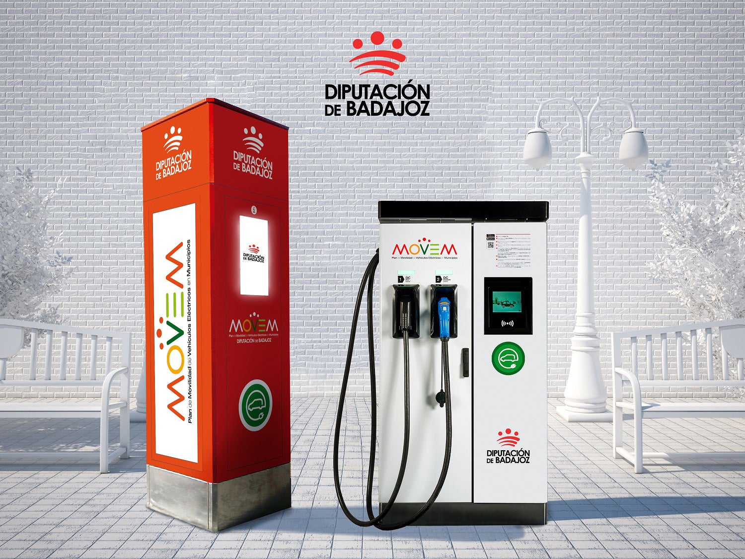 Punto de recarga eléctrica para vehículos.
