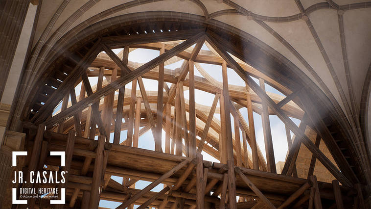 Reconstrucción de bóvedas de la iglesia de Santa María de Guareña en 3D.