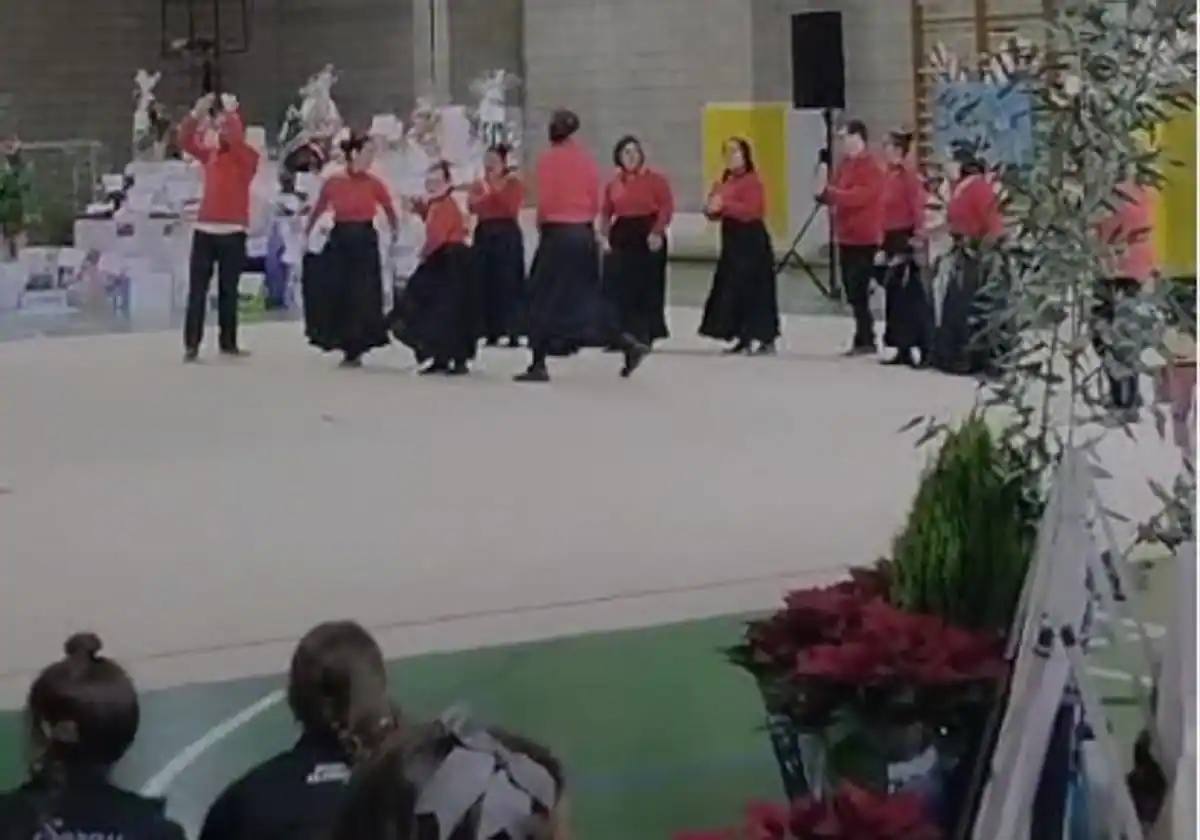 El grupo flamenco Down de Mérida en su actuación ayer en el pabellón deportivo de Guareña.
