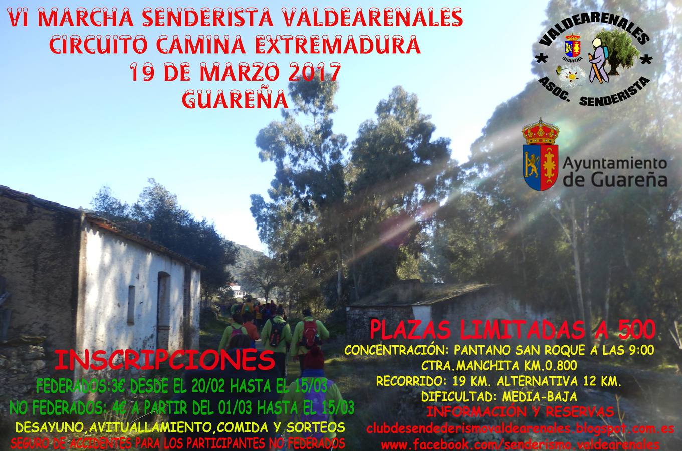 Cartel anunciador de la VI marcha senderista Valdearenales para el 19 de marzo.