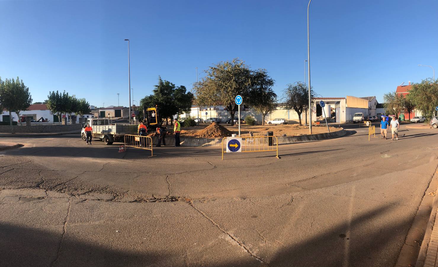 Aspecto de las obras en la rotonda de Cristina.