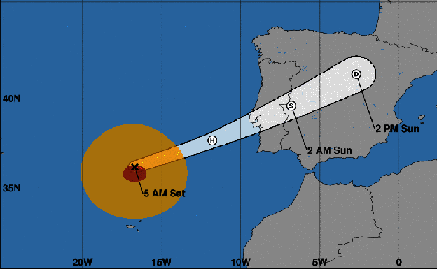 Alerta amarilla por tormentas desde las 00.00 a las 9.00 horas de domingo 14 de octubre