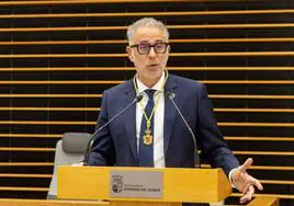 Saturnino Alcázar Alcalde de Herrera del Duque durante su discurso