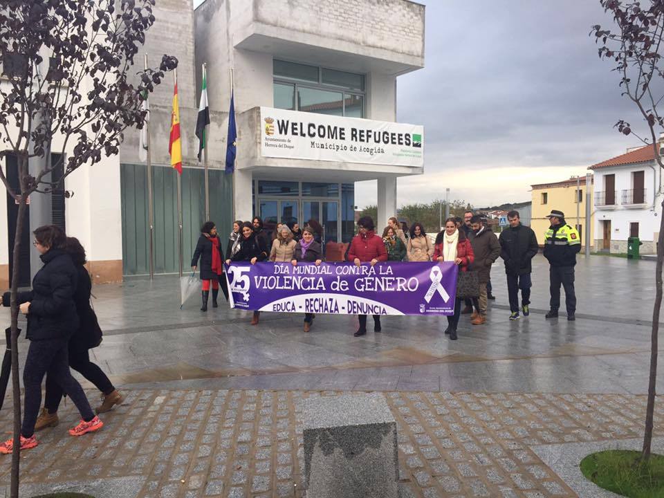 Cabeza de la marcha en su punto de salida. 