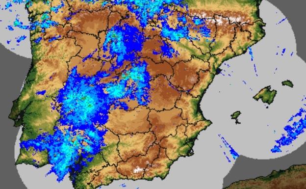 Mapa de precipitaciones difundido por la AEMET