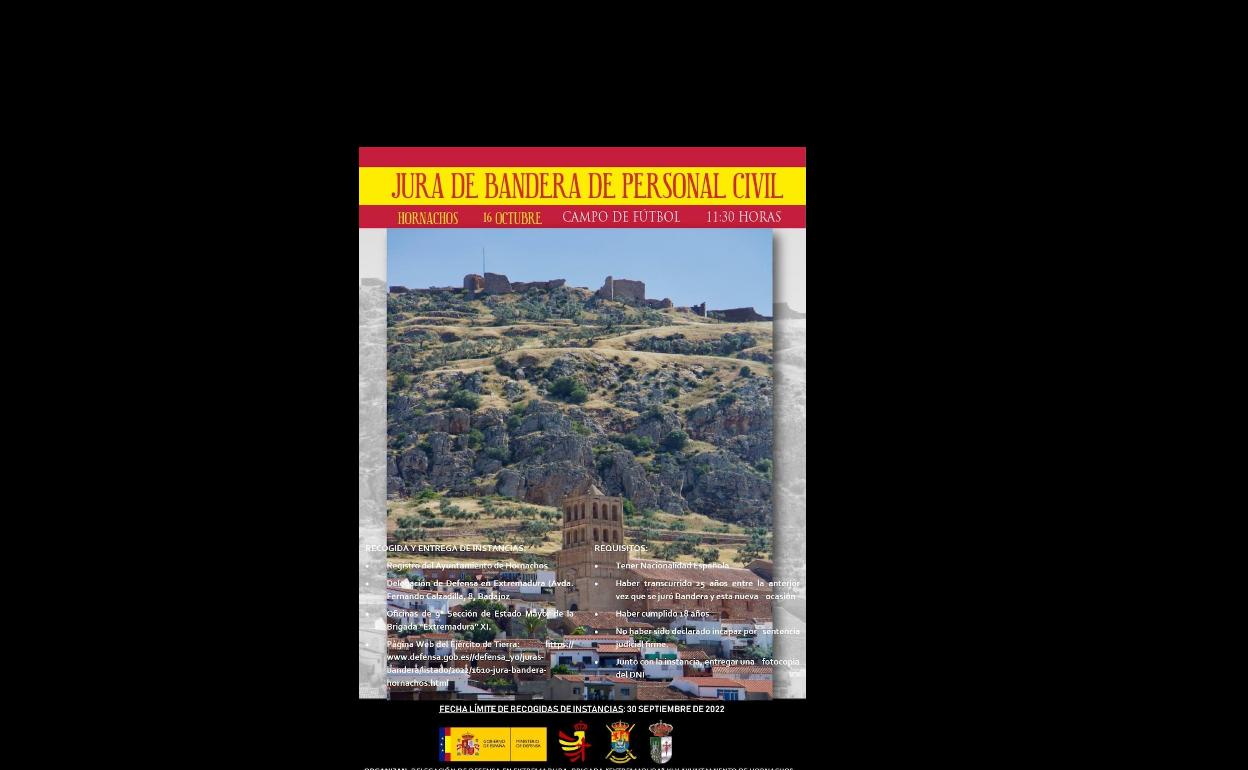 La localidad acogerá una «Jura de Bandera de Personal Civil», en el contexto del 12 de octubre