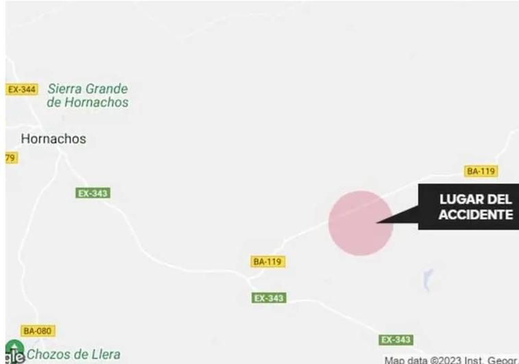 Un accidente de tráfico entre Hornachos y Retamal de Llerena deja una persona muerta
