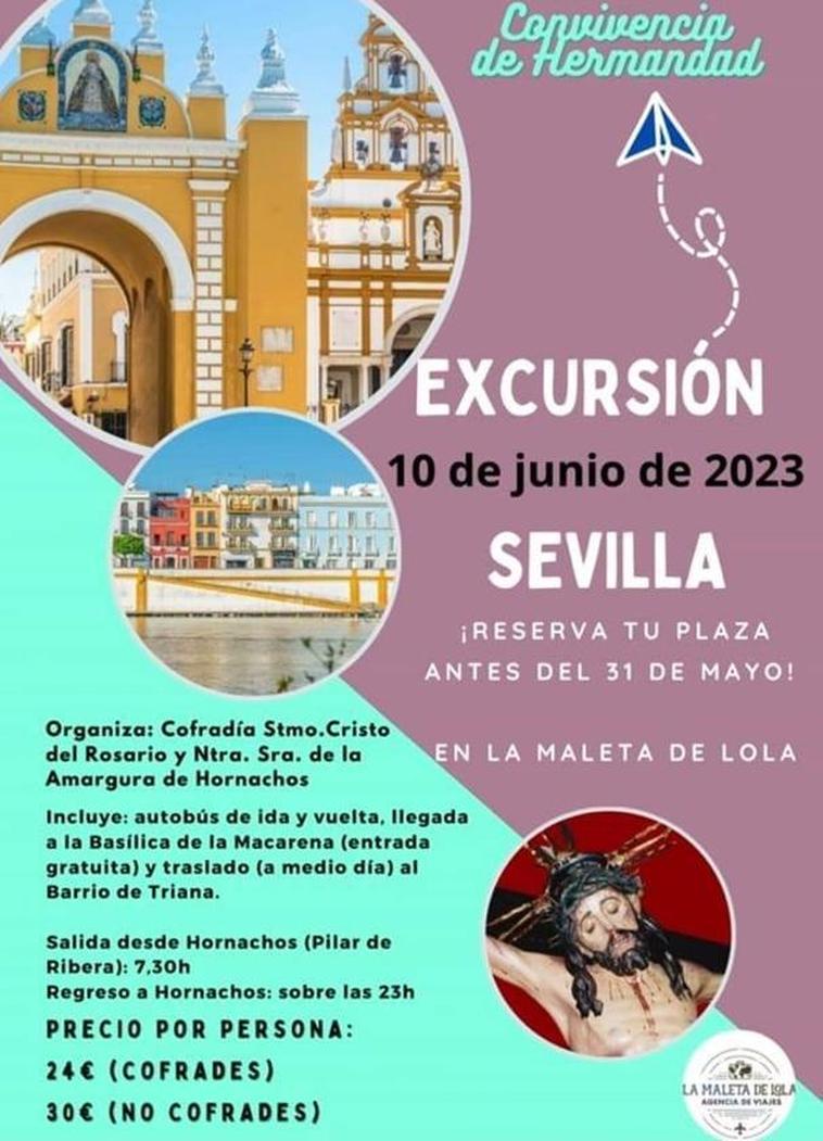 La Cofradía del Stmo Cristo del Rosario y Ntra Sra de la Amargura llevará a cabo una convivencia - excursión a Sevilla