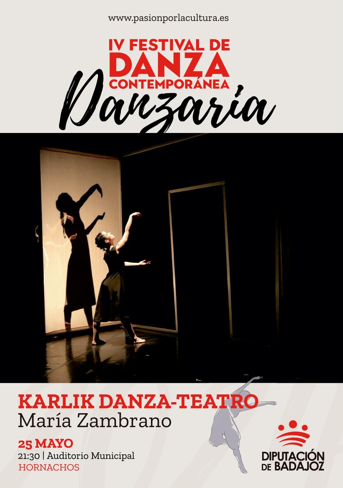 El IV Festival de Danza Contemporánea Danzaria recala este sábado en Hornachos con el montaje «María Zambrano» de Karlik Danza -Teatro