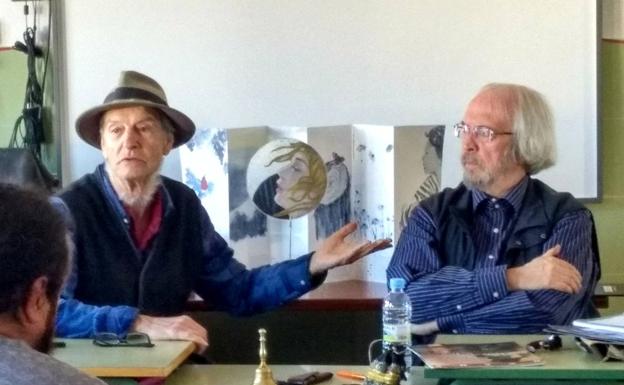Federico y Gisbert, en el CPR de Jaraíz hoy.