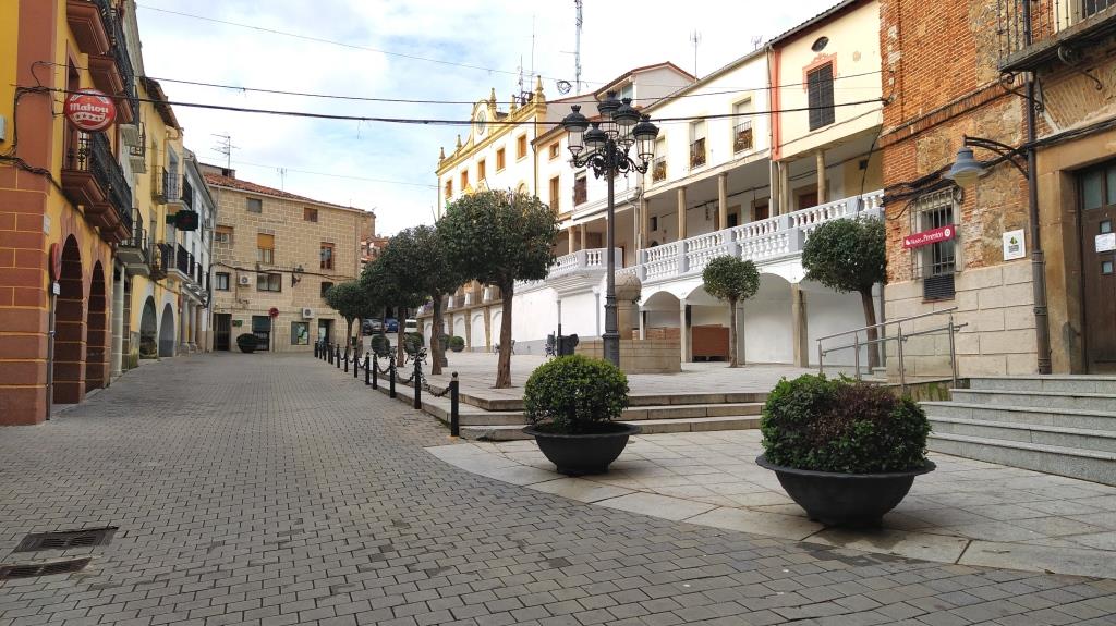 La Plaza Mayor liberada de coches. 