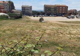 Desbroce del aparcamiento de la avenida de la Constitución.