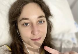 Loida Zabala, en una foto que ha subido desde el hospital.