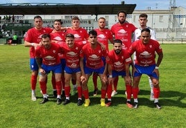 El CF Jaraíz este domingo, en Fuente de Cantos.