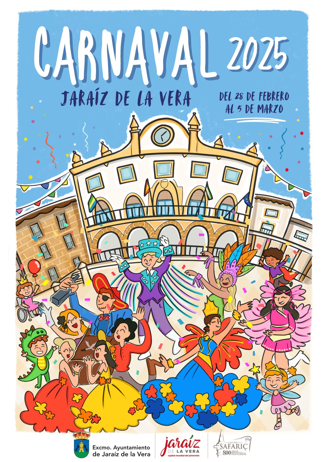 El cartel ganador, 'En la plaza hay alegría, vive el Carnaval cada día', de Silvia Varela.