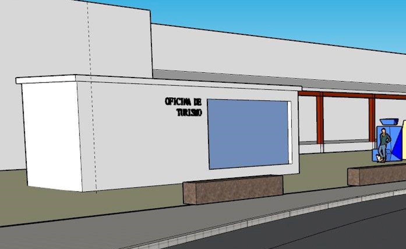 Recreación de la Oficina de Turismo y emplazamiento.