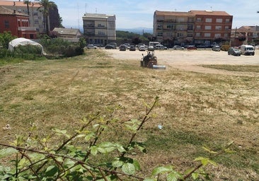 Trabajos de desbroces en la calle Monfragüe y el aparcamiento de Constitución