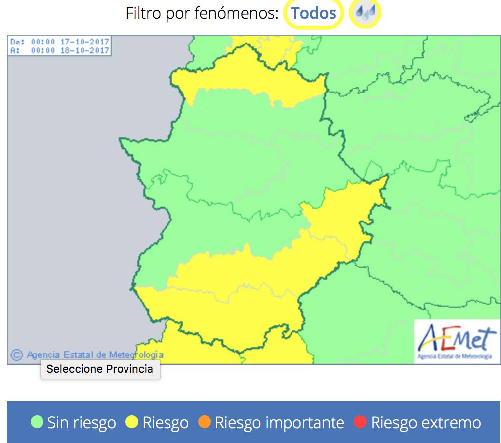 Mapa de precipitaciones.