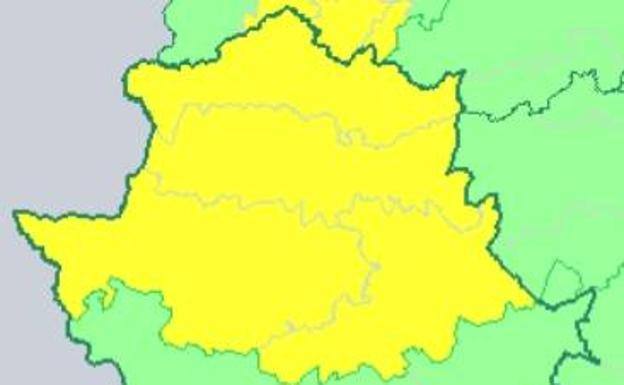 La provincia de Cáceres está hoy en alerta por lluvia y tormentas