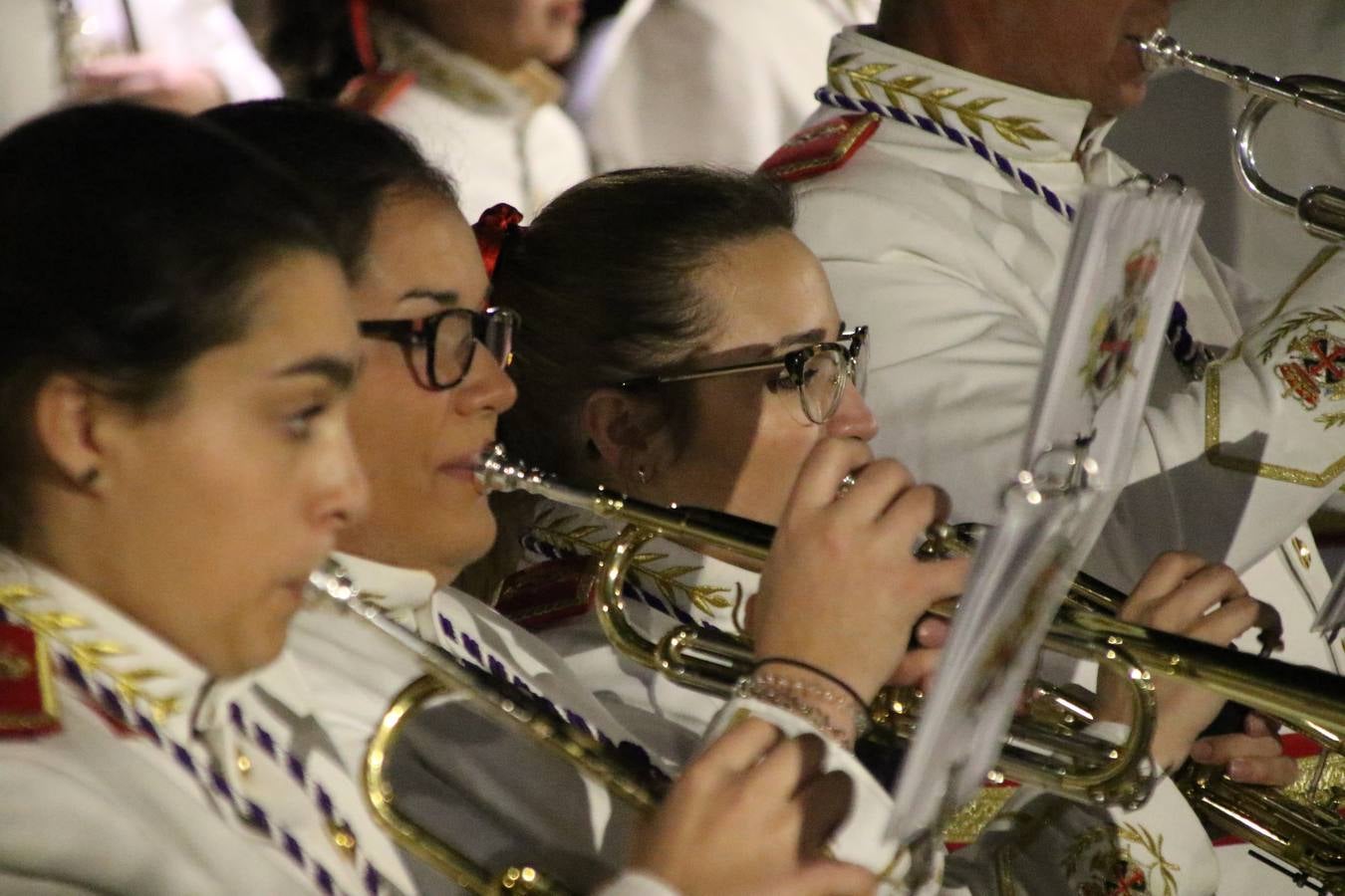 La Banda de Cornetas y Tambores 'Nuestra Señora del Rosario' (Los Catalinos) de Jerez de los Caballeros ofreció, ayer, un concierto en el Llano de los Mártires. La cita se enmarca en los actos organizados por la Pontificia y Real Cofradía del Señor Coronado de Espinas, Santísimo Cristo de la Flagelación y María Santísima de la Amargura con motivo del 245 aniversario de su fundación.