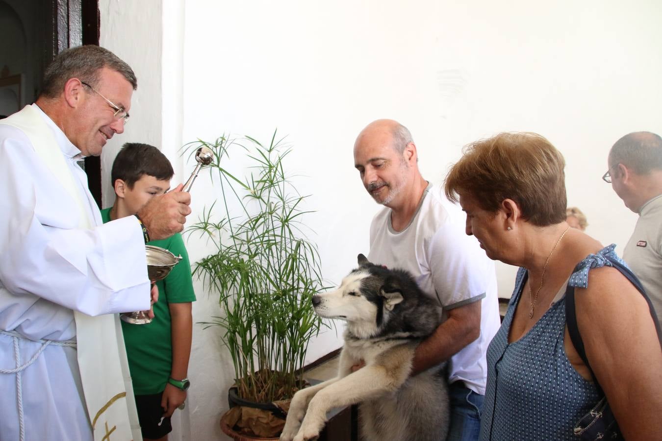 El popular barrio de 'San Roque' ha acogido, esta mañana, la primera jornada de su tradicional «velá». La cita ha comenzado con el despertar del barrio con repiques de campana y ha continuado con la tradicional ceremonia de la bendición de animales, los juegos infantiles, una gran tómbola y la fiesta de la espuma. 