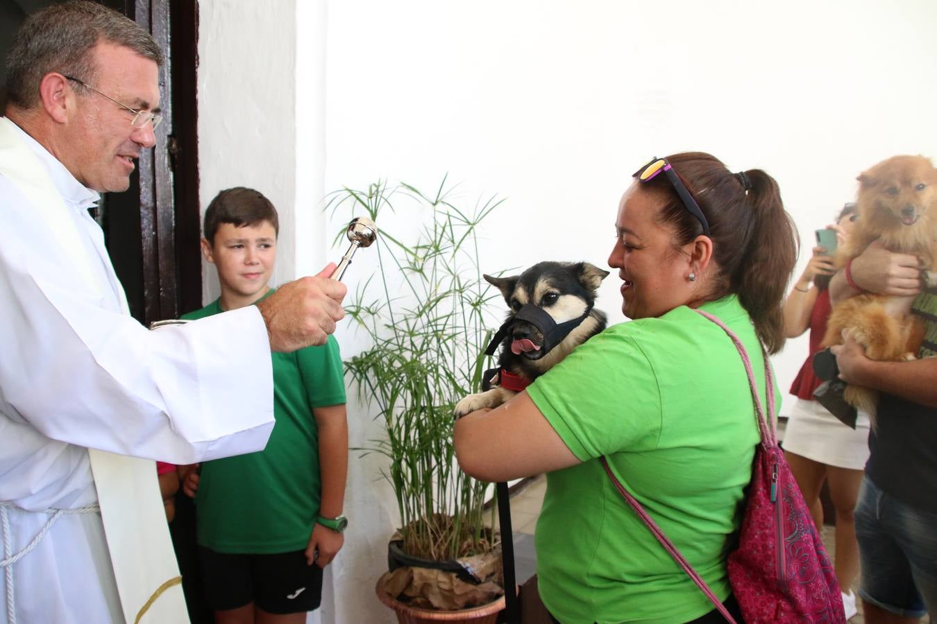El popular barrio de 'San Roque' ha acogido, esta mañana, la primera jornada de su tradicional «velá». La cita ha comenzado con el despertar del barrio con repiques de campana y ha continuado con la tradicional ceremonia de la bendición de animales, los juegos infantiles, una gran tómbola y la fiesta de la espuma. 