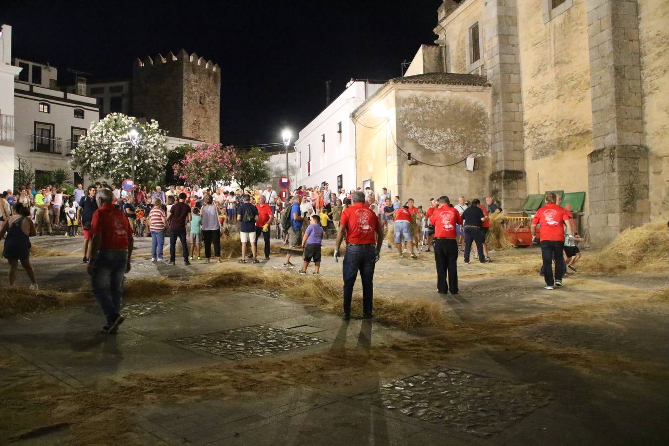 El Llano de Santa María volvió, ayer, a convertirse en el mejor escenario para la tradicional 'quema del rabo del diablo'. Una singular celebración que, en vísperas de la festividad de San Bartolomé, patrón de Jerez, tiene como protagonista al fuego como elemento purificador y está presidida por dos «monigotes» que representan al diablo y la diabla. Sobre el Llano de Santa María los 'Amigos de la quema del rabo del diablo' dispusieron hileras de pasto, formando cuadros, y terminados en un «rabo», a los que se les prendió fuego. Cuando las llamas comenzaron a extinguirse, pequeños y mayores saltaron por encima de ellas.