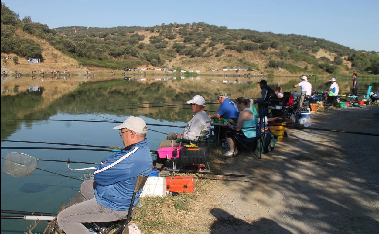 Imagen de la pasada edición del tradicional Concurso de Pesca 'Charca de la Albuera'.